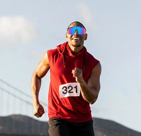 Óculos de Sol Esportivo - Velocity | Azul e Vermelho