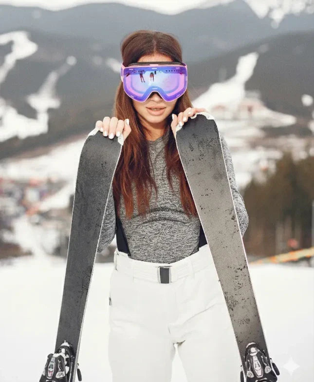 Magnetic Ski Goggles - Purple