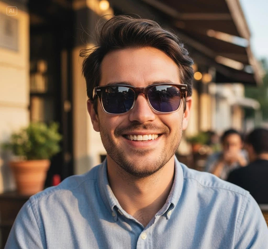 Óculos de Sol de Acetato - Karl | Marrom com Lente Translúcida